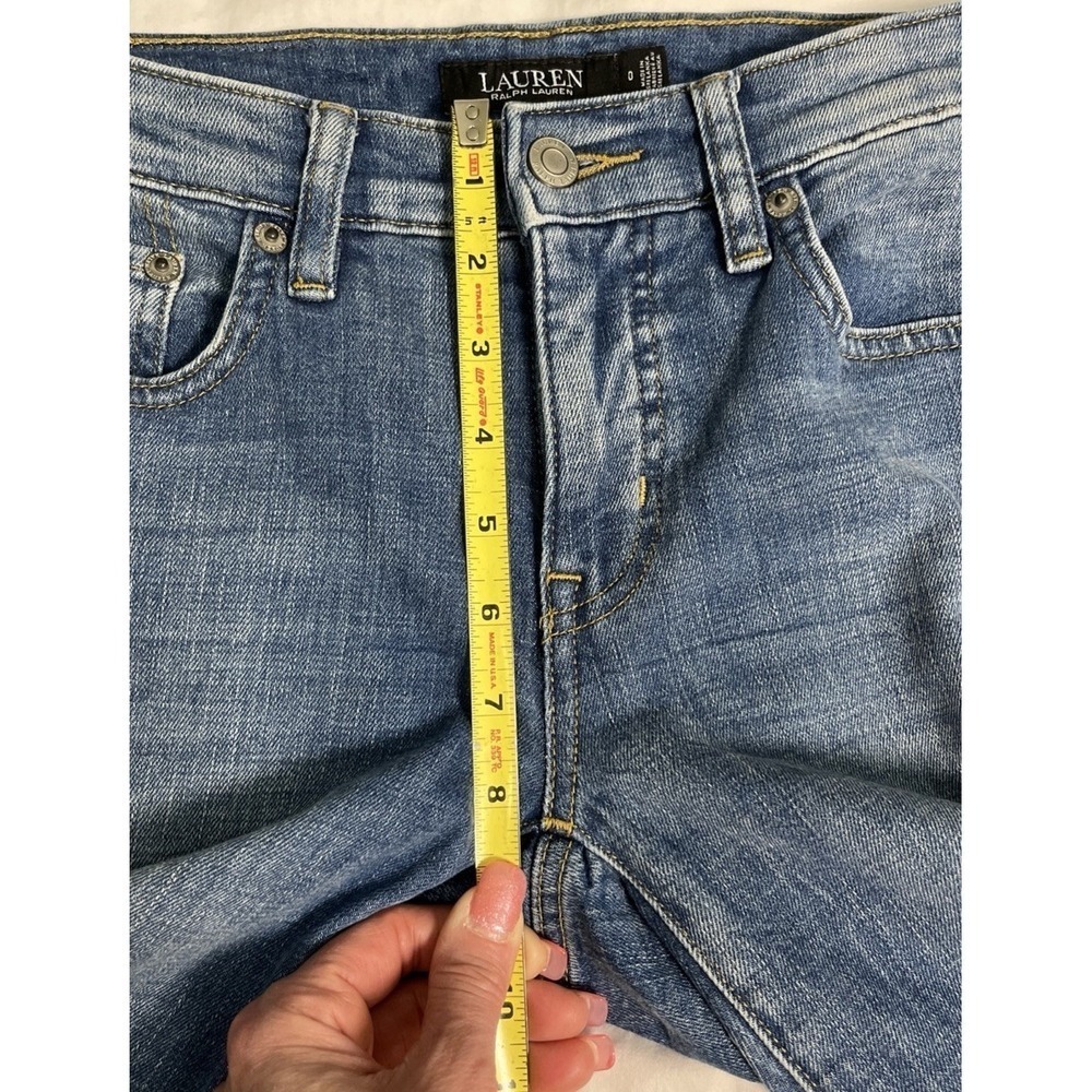 Ralph Lauren Super Skinny Blue Jeans Women 0 (Fits 6/8) Stretch Low Rise 28x29 - Picture 10 of 11